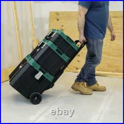 3 Piece Set 22 Heavy Duty Polypropylene Rolling Deep Suitcase Tool Box Storage