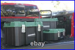 3 Piece Set 22 Heavy Duty Polypropylene Rolling Deep Suitcase Tool Box Storage