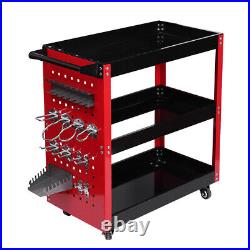 3 Tier Rolling Tool Cart Car Detailing Utility Mechanic Storage Holders Trolley