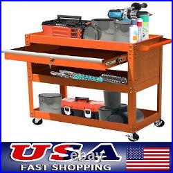 3 Tier Rolling Tool Cart Lockable Tool Box Garage Storage Organizer Utility Cart