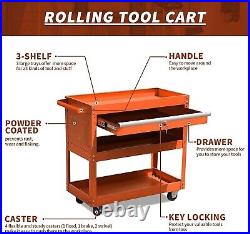 3 Tier Rolling Tool Cart Lockable Tool Box Garage Storage Organizer Utility Cart 3 Tier Rolling Tool Cart Lockable Tool Box Garage Storage Organizer Utility Cart