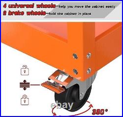 3 Tier Rolling Tool Cart Lockable Tool Box Garage Storage Organizer Utility Cart