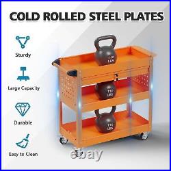 3 Tier Rolling Tool Cart Mechanic Cabinet Storage Tool Box Organizer with Drawer