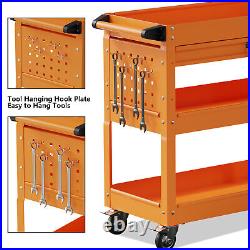 3 Tier Rolling Tool Cart Mechanic Cabinet Storage Tool Box Organizer with Drawer