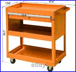 3 Tier Rolling Tool Cart Tool Box with Drawer for Garage Storage Organizer