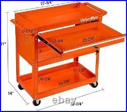 3 Tier Rolling Tool Cart, Utility Drawer Tool Cart with Wheels, 350 lbs Capacity