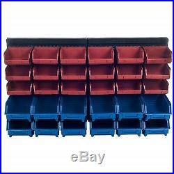 30 Bin Wall Mounted Storage Parts Rack Screw Bolt Shop Garage Tool Box Organizer