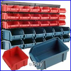 30 Bin Wall Mounted Storage Parts Rack Screw Bolt Shop Garage Tool Box Organizer