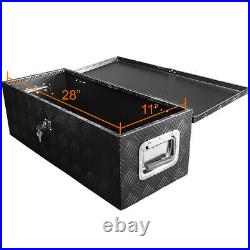 30 Heavy Duty Black Aluminum Tool Box Truck Pickup Trailer Storage+Lock+Keys