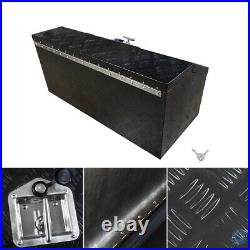 30 in Black Aluminum Truck Tool Box for Pickup Trailer ATV Garage Storage