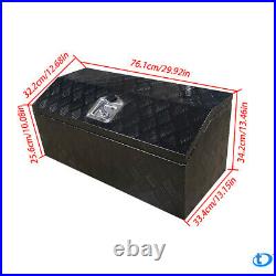 30 x 13 Black Aluminum Tool Box for Garage Pickup Truck Flatbed Trailer RV