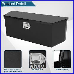 35X12X12 Truck Tool Box Black Heavy Duty Steel Metal Trailer Tongue Box Pick