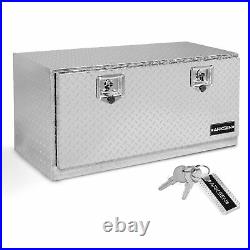 36 Aluminum Tool Box Diamond Plate Underbody Trailer Storage WithT-Handle Latch