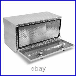 36 Silver Truck RV Aluminum Diamond Plate Tool Box WithT-Handle Latch