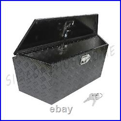 39 L X15.5 W X12 H 5 Bar Aluminum Trailer Tongue Truck Tool Box Storage Black