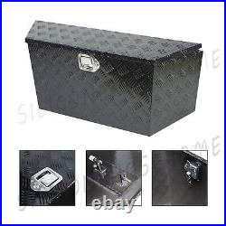 39 L X15.5 W X12 H 5 Bar Aluminum Trailer Tongue Truck Tool Box Storage Black