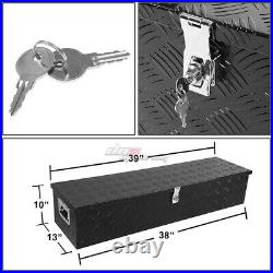 39x 13x 10black Aluminum Pickup Truck Trunk Bed Camper Tool Box Storage+lock