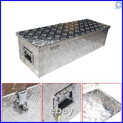 39x13x10 Chrome Aluminum Pickup Truck Bed Tool Box Trailer Storage & Lock