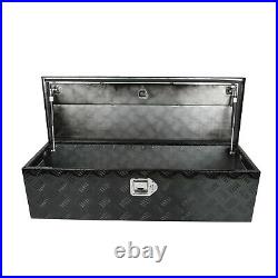 39x13x10black Aluminum Pickup Truck Trunk Bed Tool Box Underbody Storage+lock