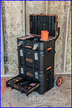 3in1 22 Tool Box Portable Rolling Cart Professional Storage Organizer Toolbox