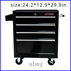 4-Drawer Rolling Tool Chest, Tool Box Steel Storage Cabinet Cart with Lock & Wheels