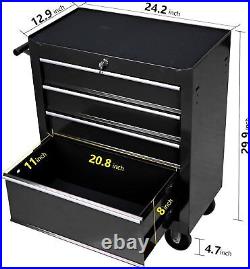 4-Drawer Rolling Tool Chest, Tool Box Steel Storage Cabinet Cart with Lock & Wheels