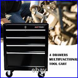 4-Drawer Rolling Tool Chest, Tool Box Steel Storage Cabinet Cart with Lock & Wheels