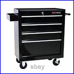 4-Drawer Rolling Tool Chest, Tool Box Steel Storage Cabinet Cart with Lock & Wheels