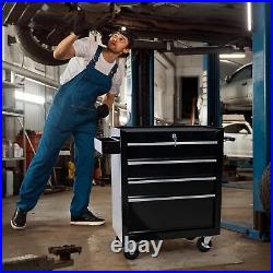 4-Drawer Rolling Tool Chest, Tool Box Steel Storage Cabinet Cart with Lock & Wheels