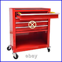 4-Drawer Rrolling Tool Box, 24.4 With 4 Wheels and Drawers With Tools, for Gara