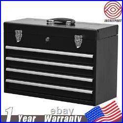 4-Drawer Tool Box Portable Steel Tool Chest witjh Cylinder Lock & Latch Closure