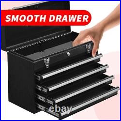 4-Drawer Tool Box Portable Steel Tool Chest witjh Cylinder Lock & Latch Closure