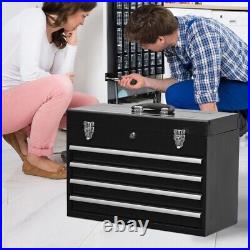 4-Drawer Tool Box Portable Steel Tool Chest witjh Cylinder Lock & Latch Closure