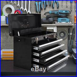 4 Drawer Tool Chest Storage Cabinet Top Compartment Lockable Organizer Garage