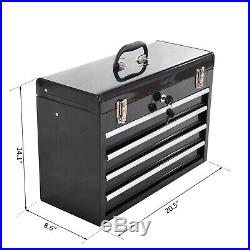 4 Drawer Tool Chest Storage Cabinet Top Compartment Lockable Organizer Garage