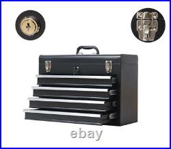 4 Drawers Portable Tool Box Black Metal Multi-functional Household Storage Box
