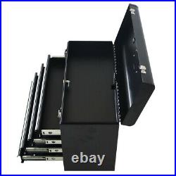 4 Drawers Portable Tool Box Black Metal Multi-functional Household Storage Box