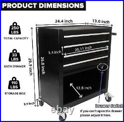 4 Drawers Rolling Tool Box Cart Chest Tool Garage Storage Cabinet with Wheels