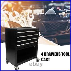 4 Drawers Rolling Tool Box Cart Chest Tool Garage Storage Cabinet with Wheels