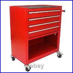 4 Drawers Rolling Tool Box Cart Chest Tool Garage Storage Cabinet with Wheels US