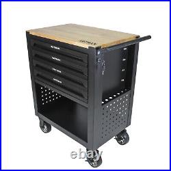 4 Drawers Rolling Tool Box Cart Tool Chest Tool Storage Cabinet with 4 Wheels