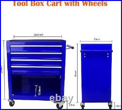 4 Drawers Rolling Tool Box Organizer Tool Case with Wheel for Garage Warehouse