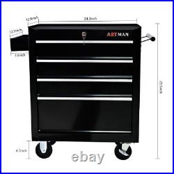 4 Drawers Rolling Tool Cart Chest Tool Garage Storage Cabinet Tool Box with Wheels