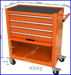 4 Drawers Rolling Tool Cart Storage Tool Chest Tool Box Organizer for Garage New