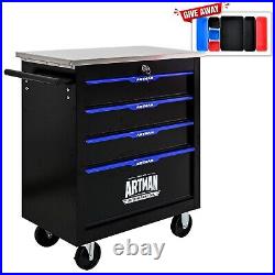 4 Drawers Rolling Tool Chest Storage Cabinet Box with Wheels Garage Workshop