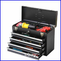 4 Drawers Tool Box Portable Hardware Household Multi-functional Toolbox Black