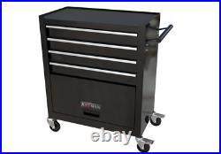 4 Drawers Tool Cabinet with Tool Sets with Wheels Tool Box with Handle-BLACK