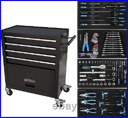 4 Drawers Tool Cart withTool Sets, Rolling Tool Box Mechanic Tool Storage withWheels