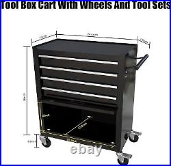 4 Drawers Tool Cart withTool Sets, Rolling Tool Box Mechanic Tool Storage withWheels