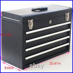 4 Level Multi-functional Tool Box Portable Household Storage Box Black